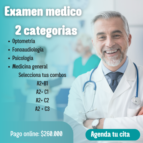 Exmamen medico 2 categorías